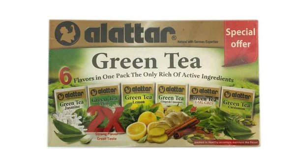 Thé vert Alattar - شاي أخضر العطار 6 طعمات مشكلة